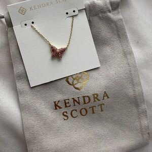 Kendra Scott Butterfly Necklace Pink and Gold